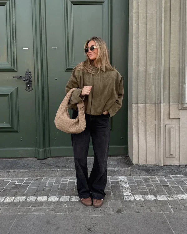 Luna | FAUX SUEDE BOMBER JACKET