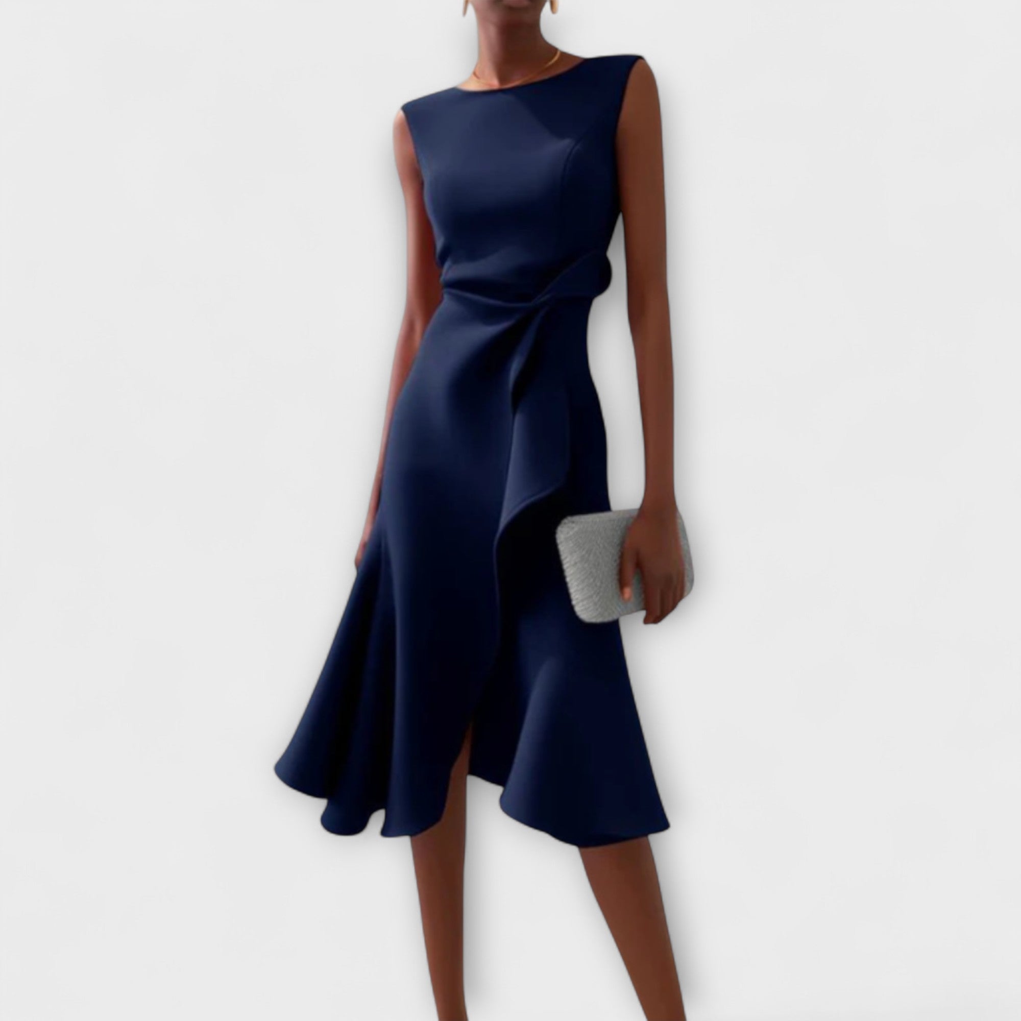 Juliette – Asymmetrical Midi Draped Dress