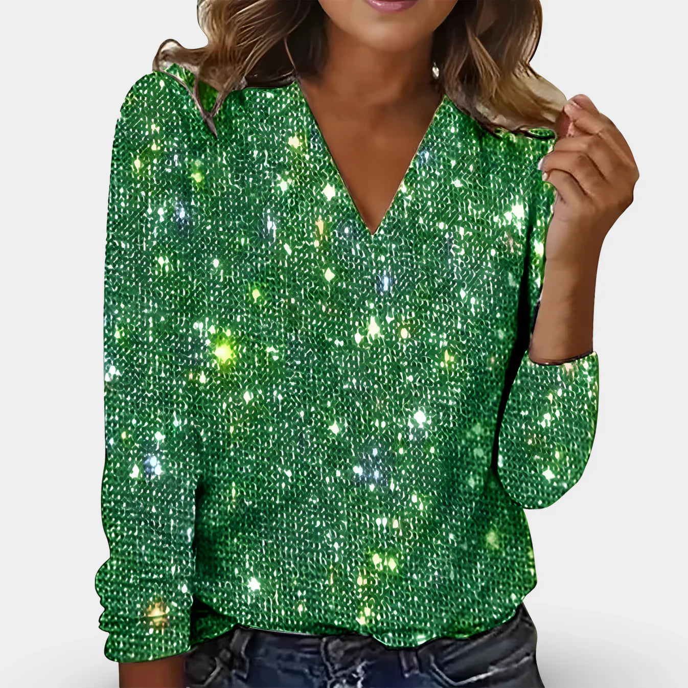 Yvonne V Neck Diamond Blouse