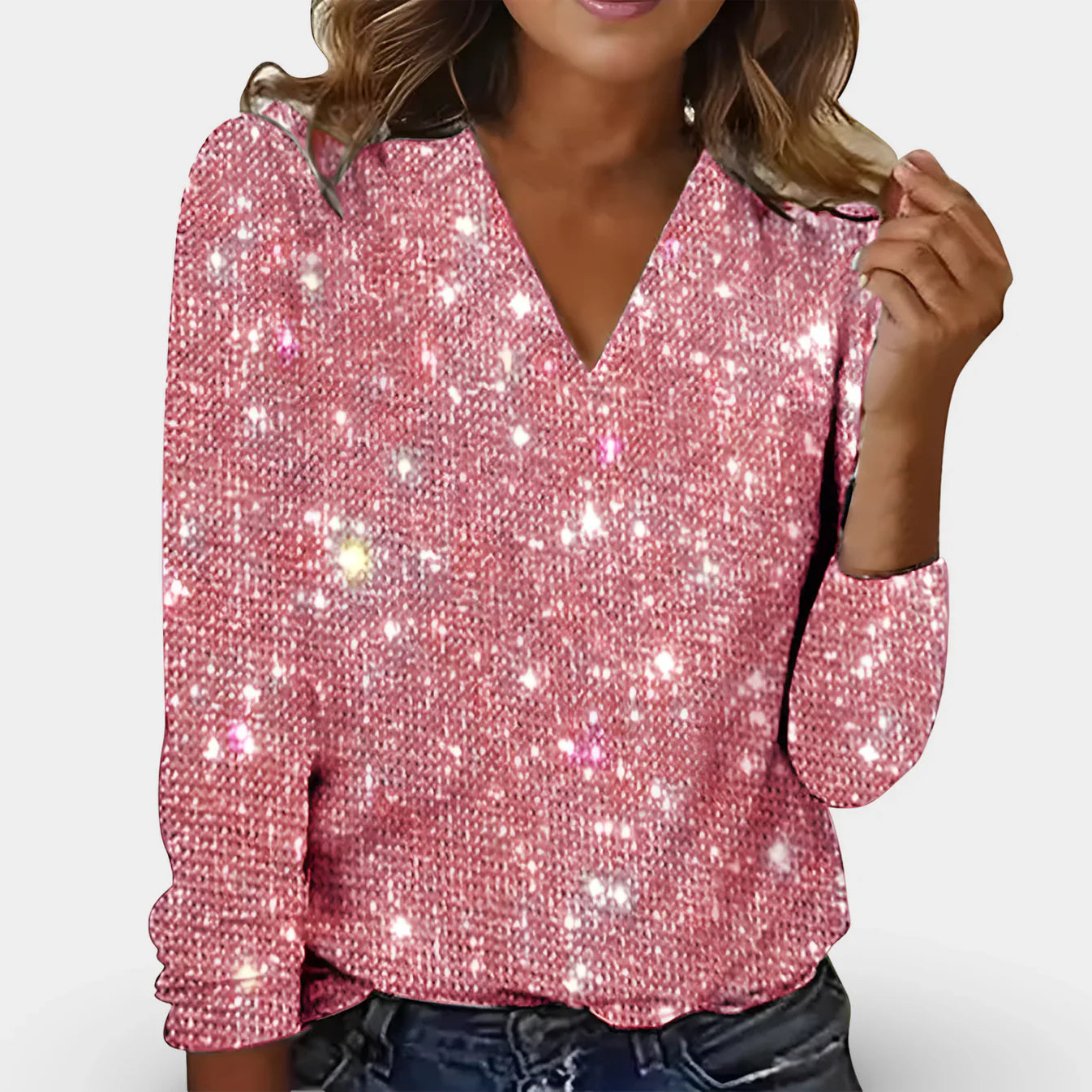 Yvonne V Neck Diamond Blouse