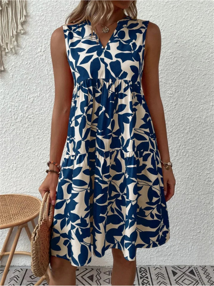 Allegra – Summer Dress with Leaf Print