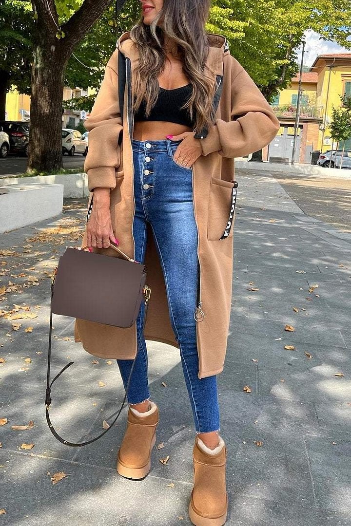 Demy - Women's Long Hooded Coat