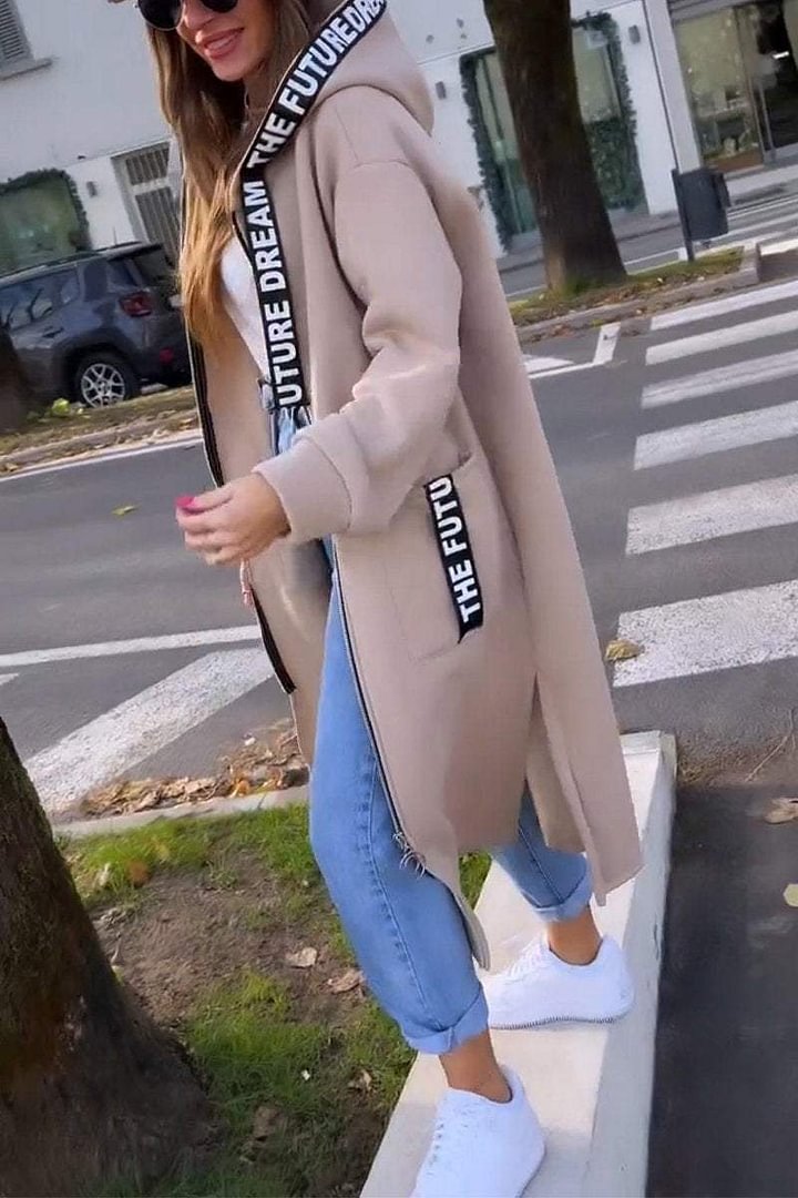 Demy - Women's Long Hooded Coat