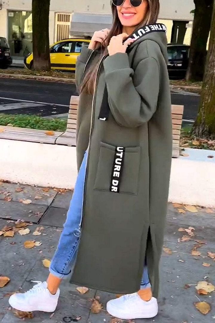 Demy - Women's Long Hooded Coat