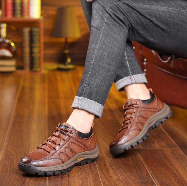 MATT HAND STITCHED LEATHER CASUAL MEN'S SHOES