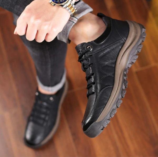 MATT HAND STITCHED LEATHER CASUAL MEN'S SHOES