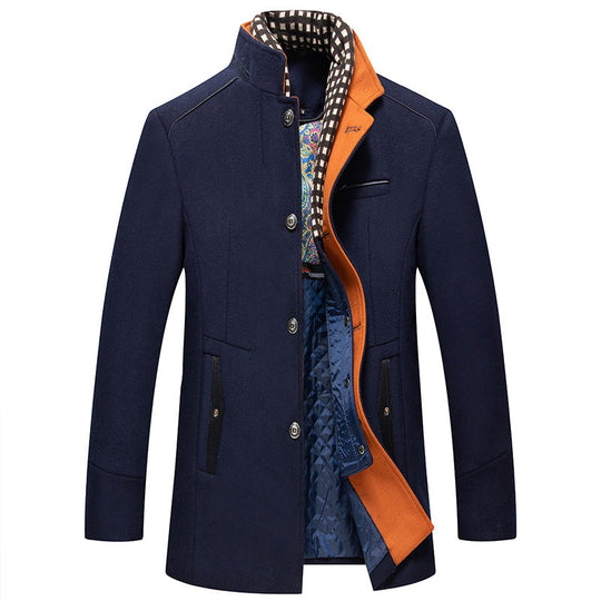 Emilio  Winter coat in wool blend with removable scarf