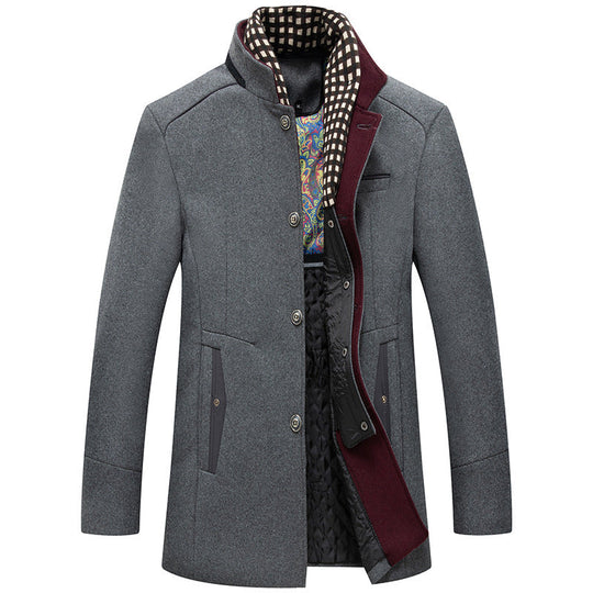 Emilio  Winter coat in wool blend with removable scarf