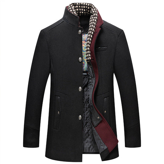 Emilio  Winter coat in wool blend with removable scarf