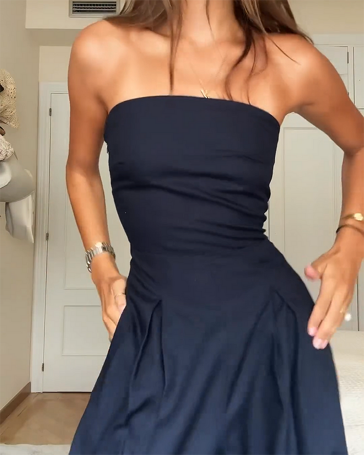 Renata Elegant Strapless Jumpsuit (Khaki is Sold Out!)