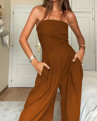 Renata Elegant Strapless Jumpsuit (Khaki is Sold Out!)