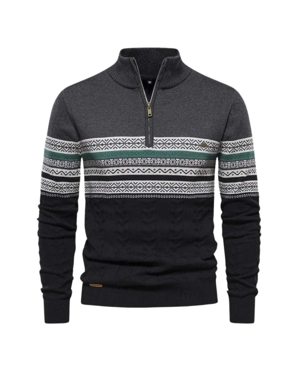 Patterned - Cotton Zip Sweater By Frederico
