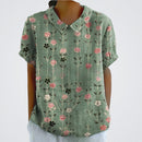 Lina | Floral Linen Blouse