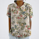 Lina | Floral Linen Blouse