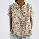 Lina | Floral Linen Blouse