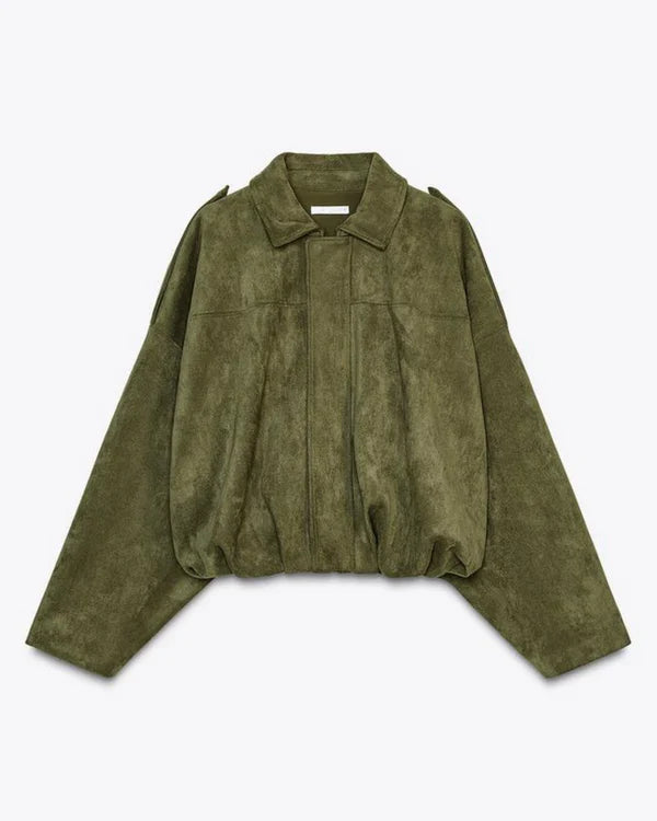 Luna | FAUX SUEDE BOMBER JACKET