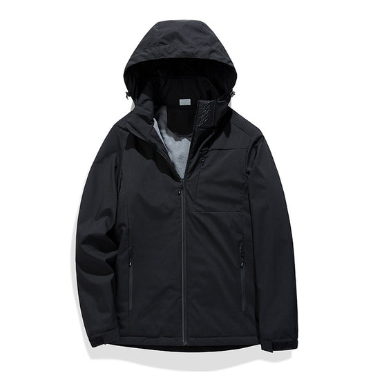 Windproof Waterproof Fleece-Lined Shell Jacket