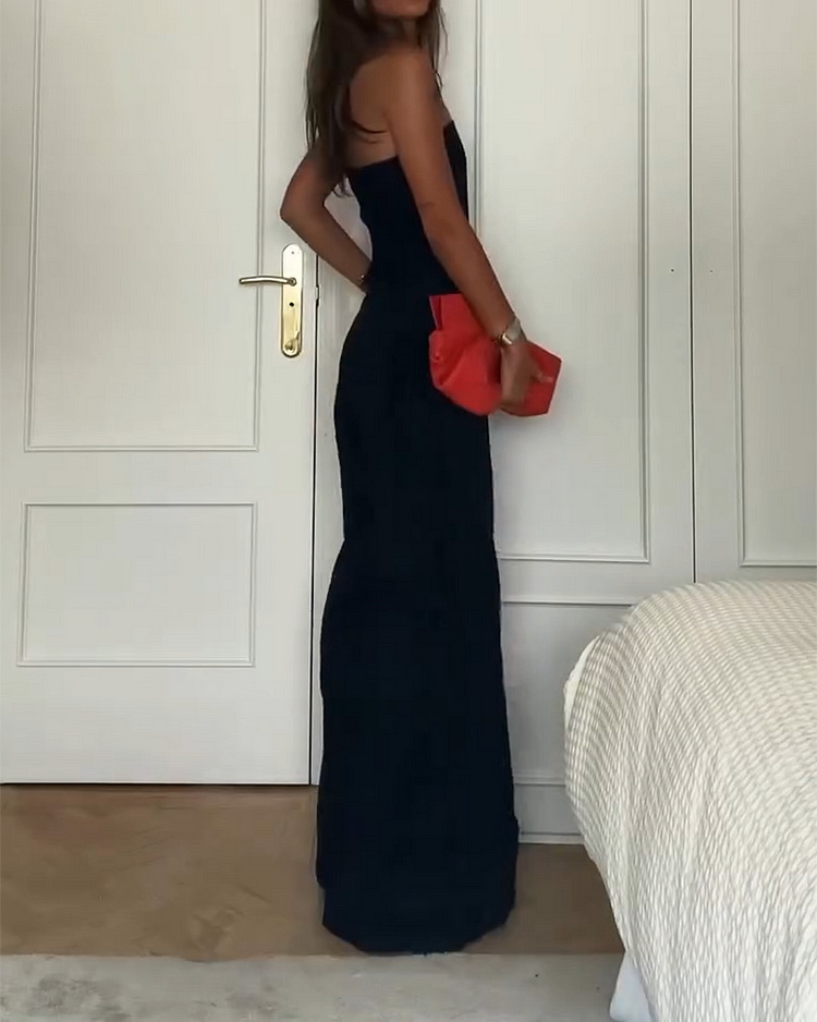 Renata Elegant Strapless Jumpsuit (Khaki is Sold Out!)