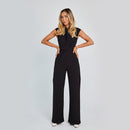 Kate Jumpsuit: Elegant V-Neck Wide-Leg Chic Style