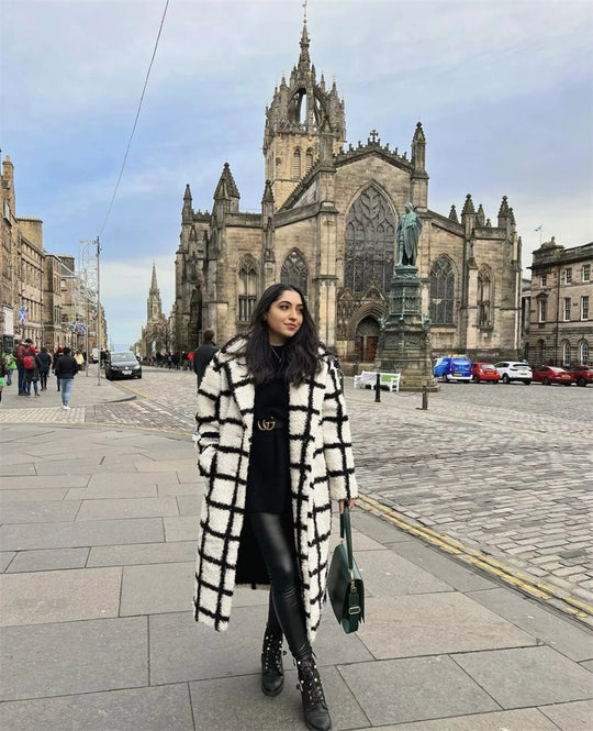 Fashion Meets Comfort: Trendy Polo Loose Coat in Plaid