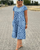 Nelia™ | Summer Dress with Round Neckline and Beautiful Print