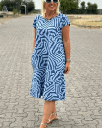 Nelia™ | Summer Dress with Round Neckline and Beautiful Print