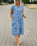 Nelia™ | Summer Dress with Round Neckline and Beautiful Print