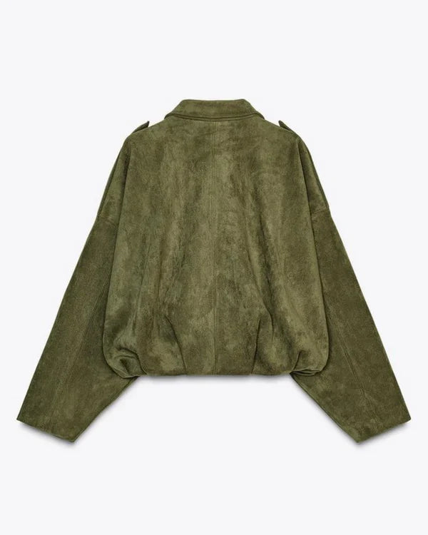 Luna | FAUX SUEDE BOMBER JACKET