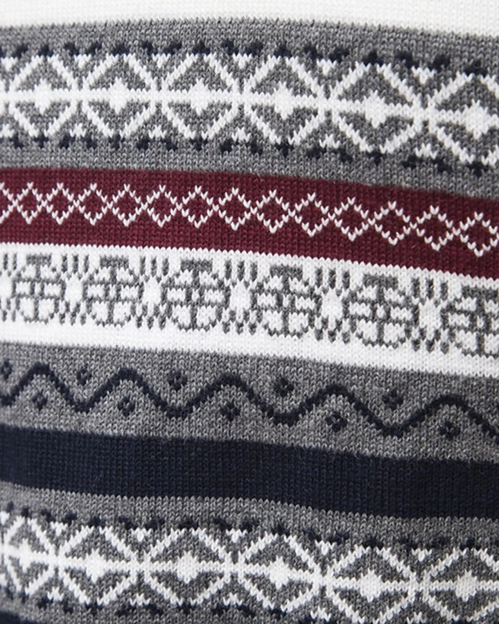 Patterned - Cotton Zip Sweater By Frederico