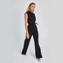 Kate Jumpsuit: Elegant V-Neck Wide-Leg Chic Style