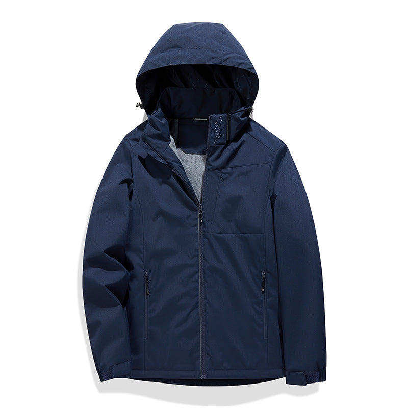 Windproof Waterproof Fleece-Lined Shell Jacket