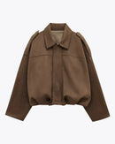 Luna | FAUX SUEDE BOMBER JACKET