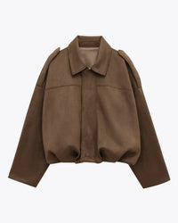 Luna | FAUX SUEDE BOMBER JACKET