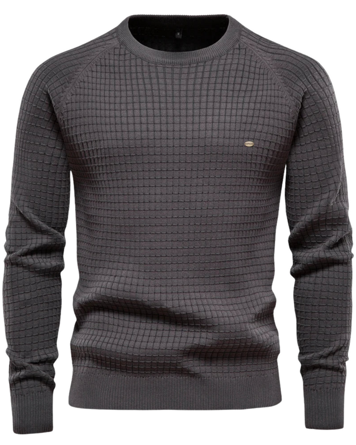 Seth - Men's Grid Pattern Sweater