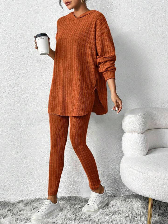 Autumn Striped Loose-Fit Hoodie | Long Sleeve Suit