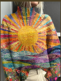 Delfina™ | Bright and Colorful Turtleneck Sweater
