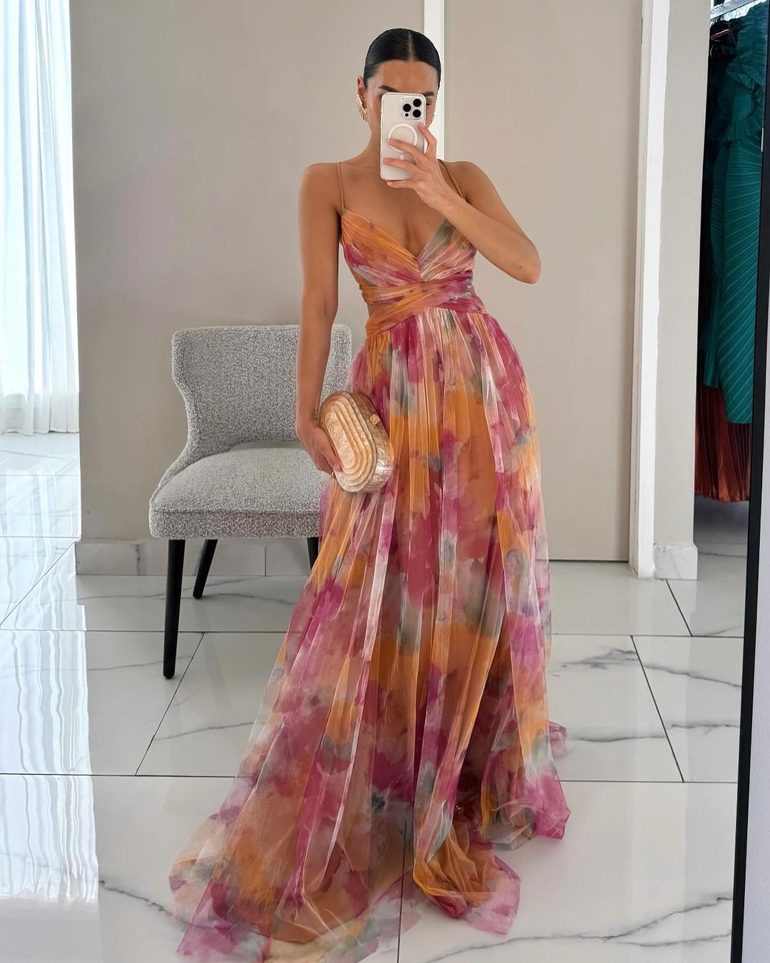 Carola™ - Charming Maxi Dress With Floral Print