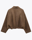 Luna | FAUX SUEDE BOMBER JACKET