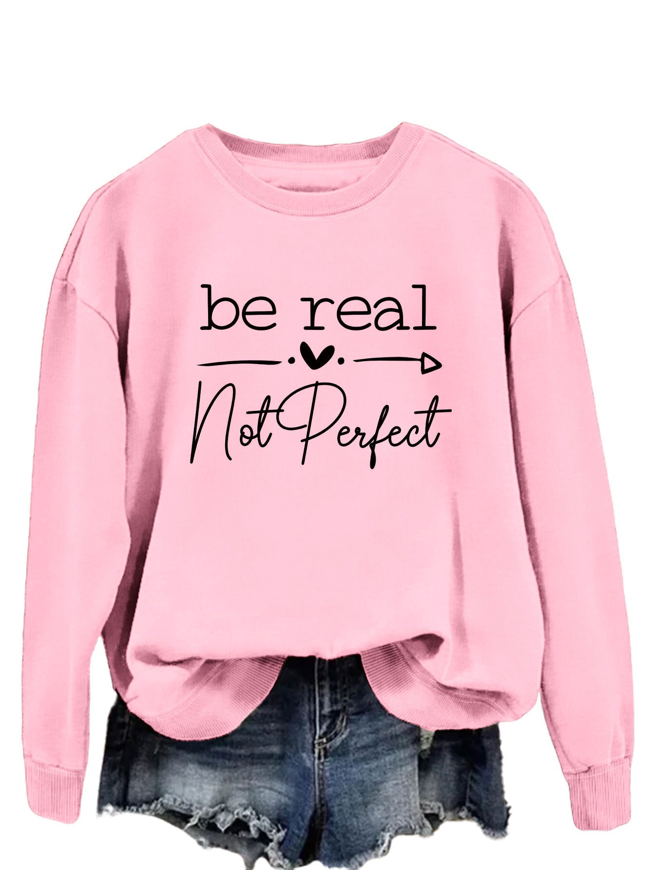 Pink Sweatshirt Black Font / S