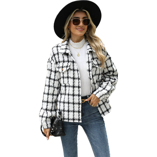 Women’s Must-Have Plaid Baggy Coat