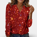 Yvonne  V Neck Diamond Blouse
