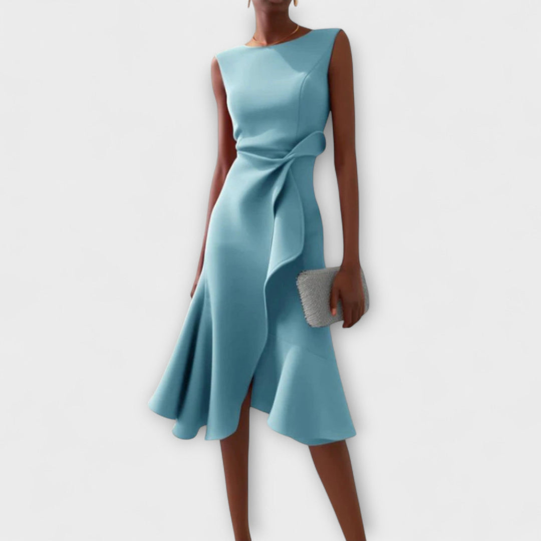 Juliette – Asymmetrical Midi Draped Dress