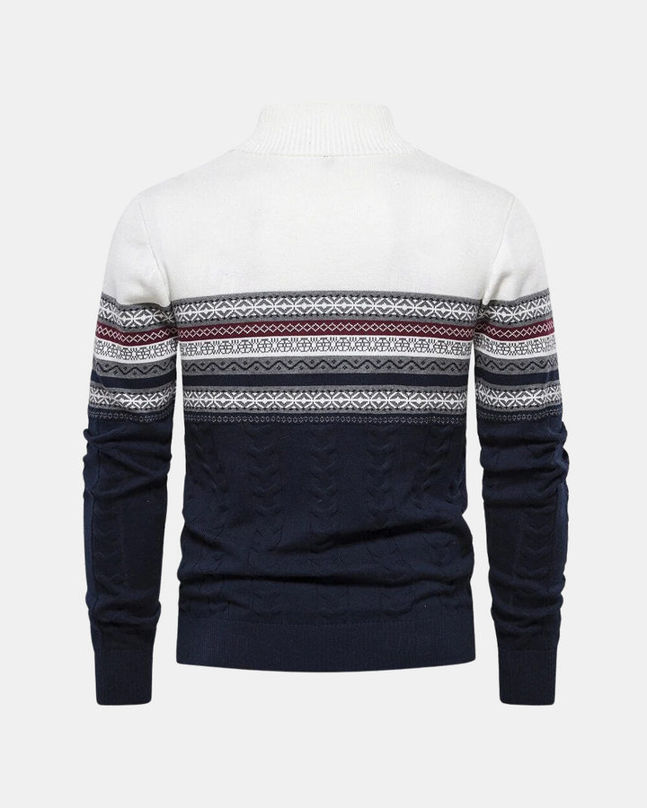 Patterned - Cotton Zip Sweater By Frederico