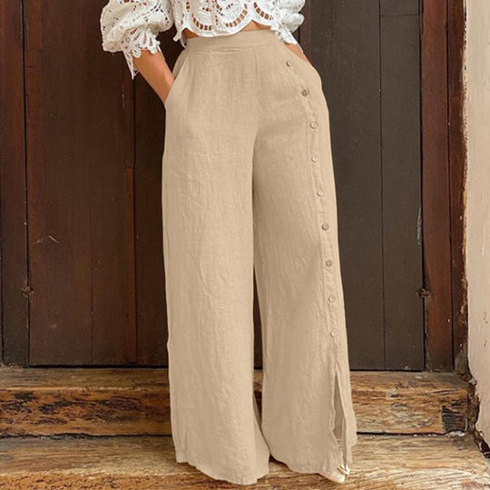 Loose Slit Wide Leg Pant