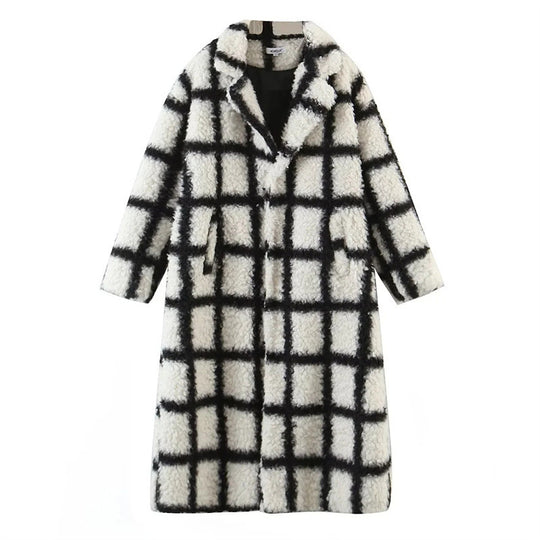 Fashion Meets Comfort: Trendy Polo Loose Coat in Plaid