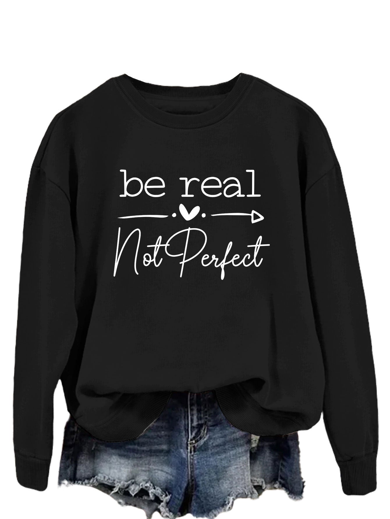 Black Sweatshirt White Font / S