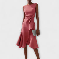 Juliette – Asymmetrical Midi Draped Dress
