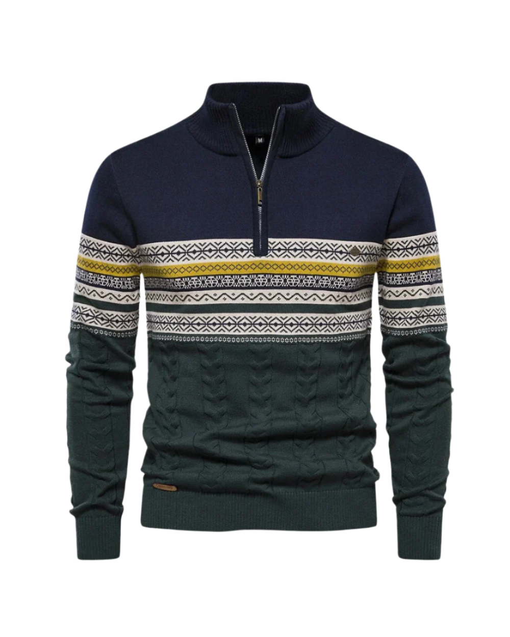 Patterned - Cotton Zip Sweater By Frederico