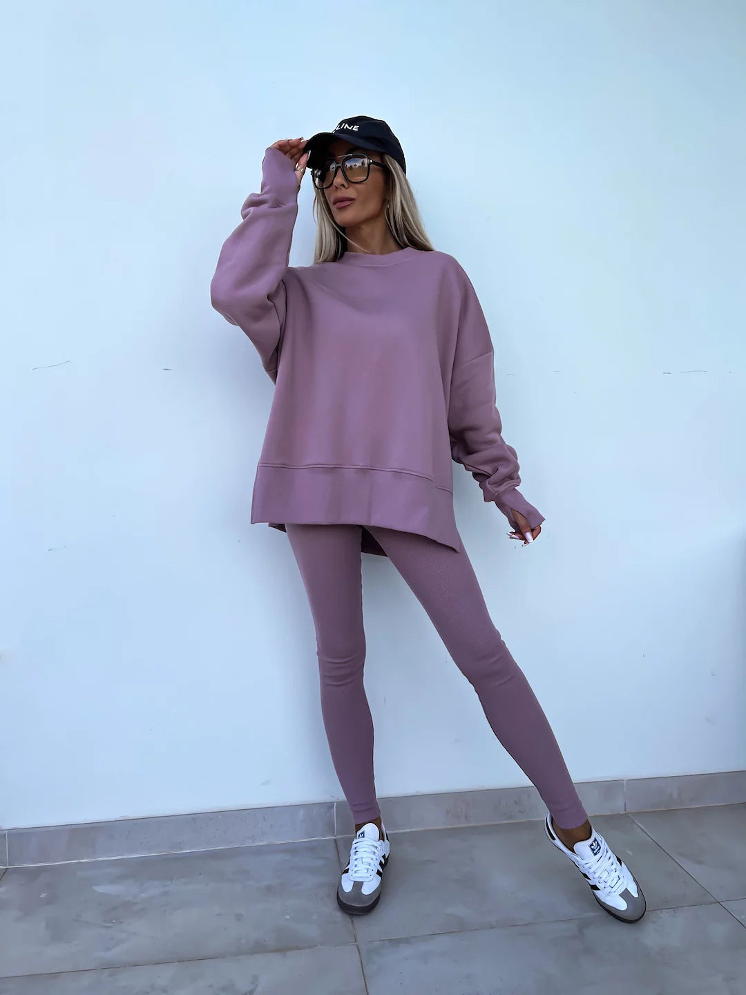 Stylish Women's Sweater Set | Comfy Split Top & Fitted Bottoms