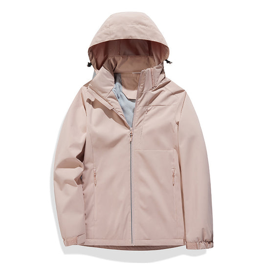 Windproof Waterproof Fleece-Lined Shell Jacket